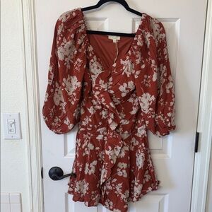 Easel Red Floral Mini Dress